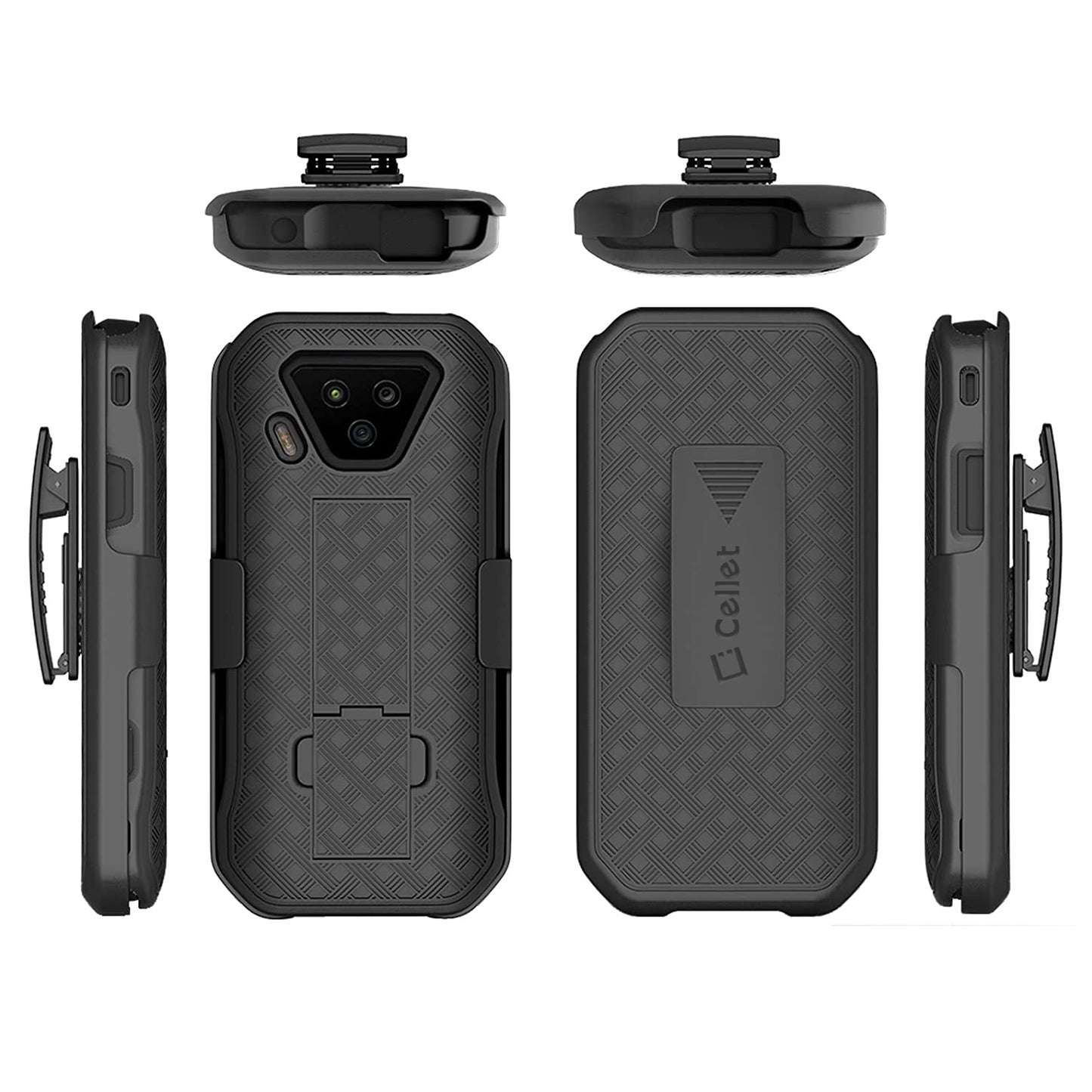 HLKYODURAFU - Cellet DuraForce Ultra Phone Holster, Heavy-Duty Holster Phone Case with Built-in Kick-Stand and Spring Belt Clip for DuraForce Ultra