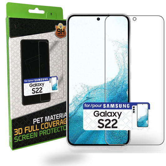 Cellet Samsung Galaxy S22 TPU Screen Protector, Full Coverage Flexible Film Screen Protector Compatible to Samsung Galaxy S22