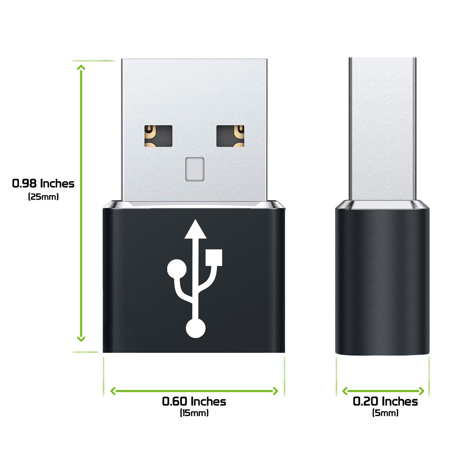 DCDA4 - 4 Pack - USB-C Female to USB-A Male Adapter, USB-C Charger Adapter Compatible to Samsung Galaxy Note Google Pixel Moto LG Chromebook