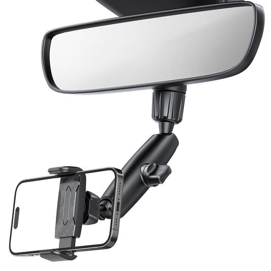 PHMIR4 - Cellet Rear-View Mirror Mount, Universal Rear-View Mirror Mount with 360° Rotating Cradle Compatible with iPhone 14 Pro Max Plus 13, Galaxy Z Fold, Z Flip, S23, Google Pixel Moto