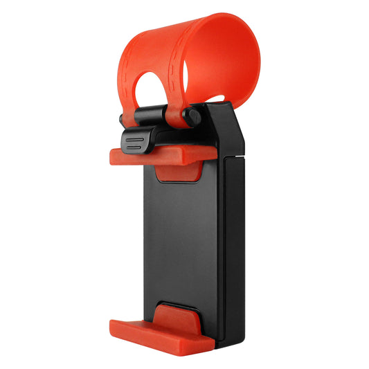 PHHD100 - Universal Steering Wheel Phone Mount Holder - Adjustable Handlebar Cradle Clamp Fits iPhone 16 15 14 13 Pro Black, Fits Standard Devices 2.1" to 3.1" Wide, Stroller & Exercise Bike Bracket