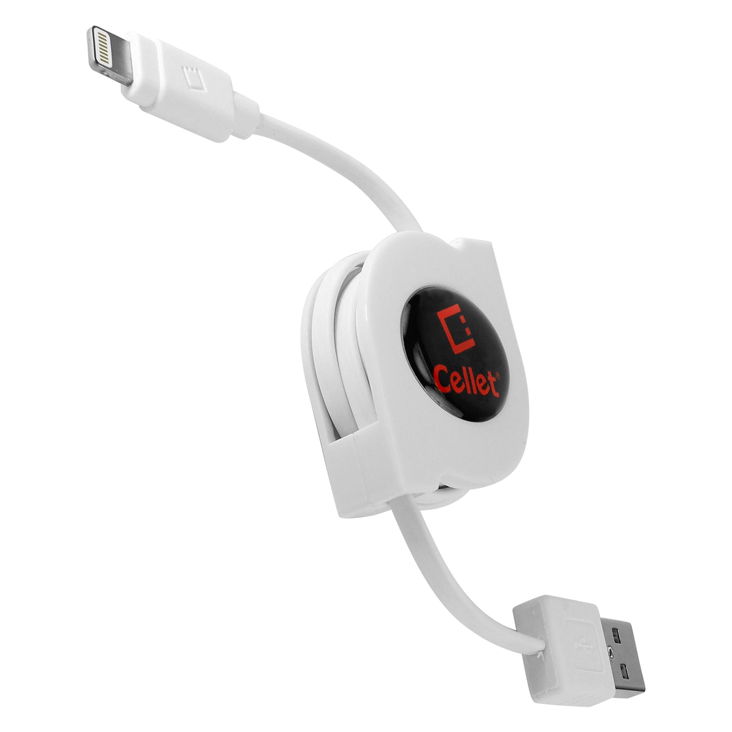 DAAPP8RWT - Retractable iPhone Lightning USB Charging Cable MFI Certified - White