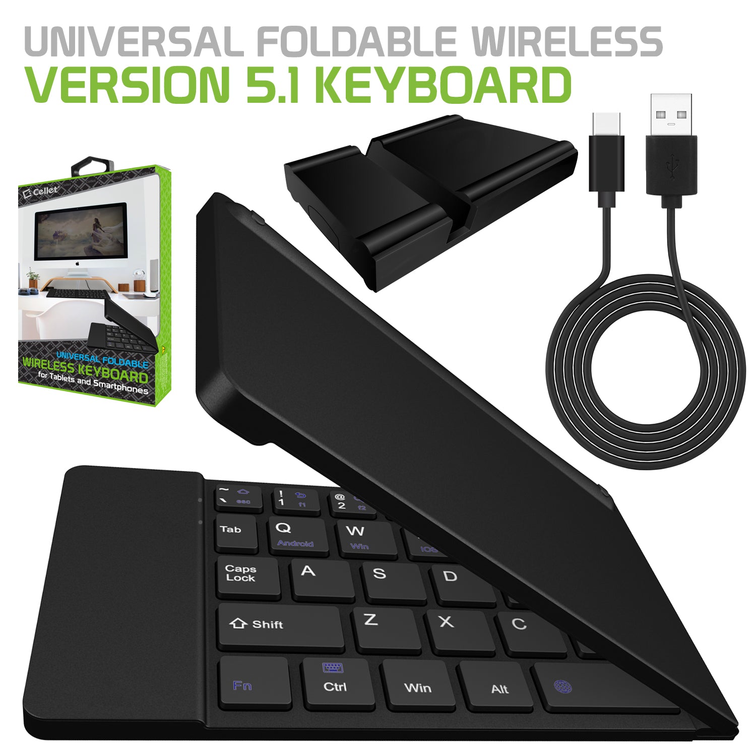 BKP200-Wireless Folding 3.0 Bluetooth Keyboard and Phone Stand