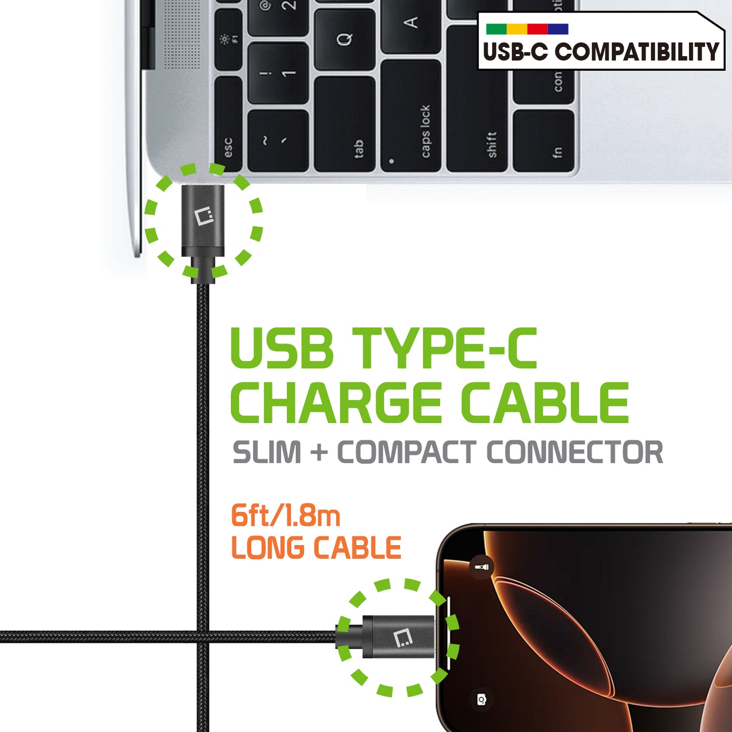 DCUSB20 - 6-Feet USB-C to USB-C Charging / Data Sync Cable - Black