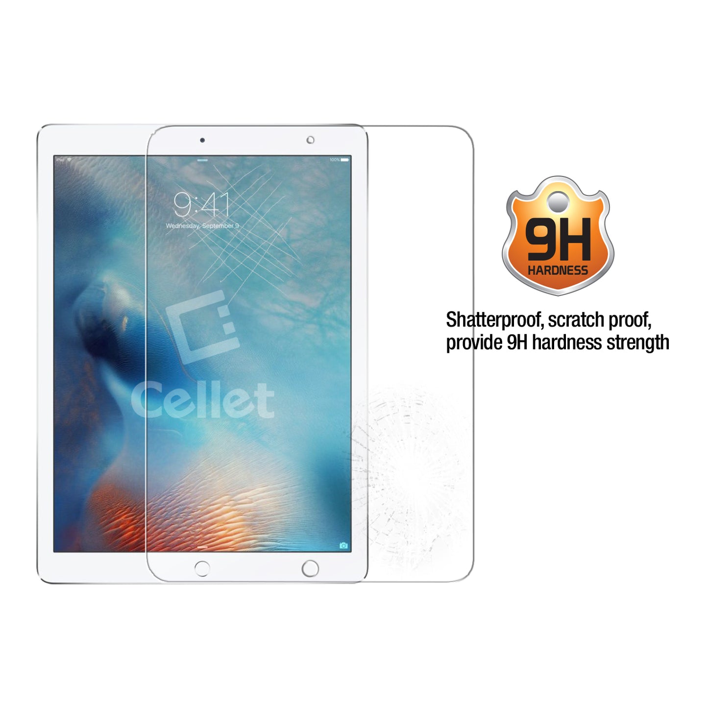SGIPHPRO129 - Cellet iPad Pro 12.9-inch Tempered Glass Screen Protector (2017), Cellet 0.3mm Premium Tempered Glass Screen Protector