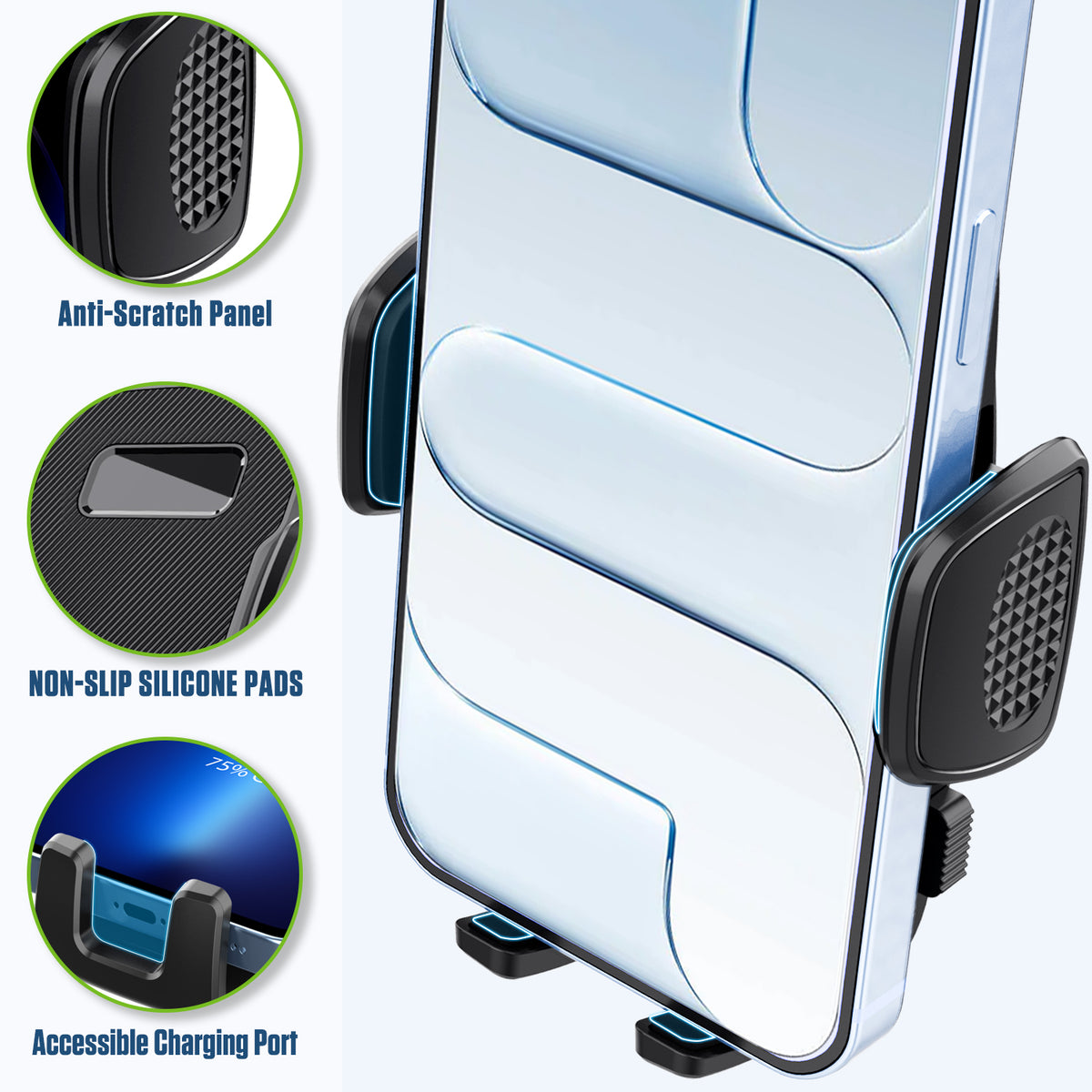 PHD300 - 🚗 Cellet Universal Car & Desk Phone Mount - Strong 3M Adhesive Pad, 360° Rotation, One-Touch Release - Secure Windshield, Dashboard & Countertop Holder for iPhone, Samsung, Android