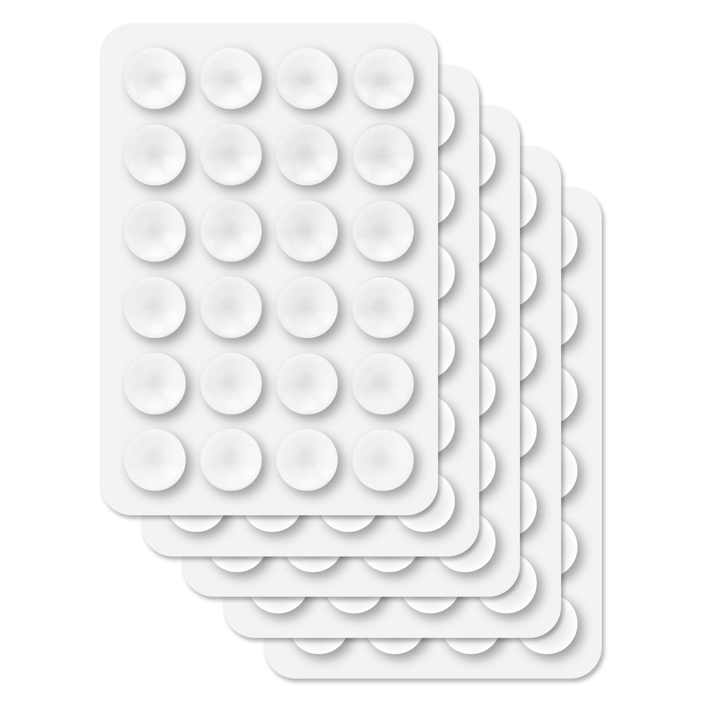 SCUPWT5 - 5 Pack Multipurpose Mini Suction Cup Mat with Strong 3M Adhesive - by Cellet - White