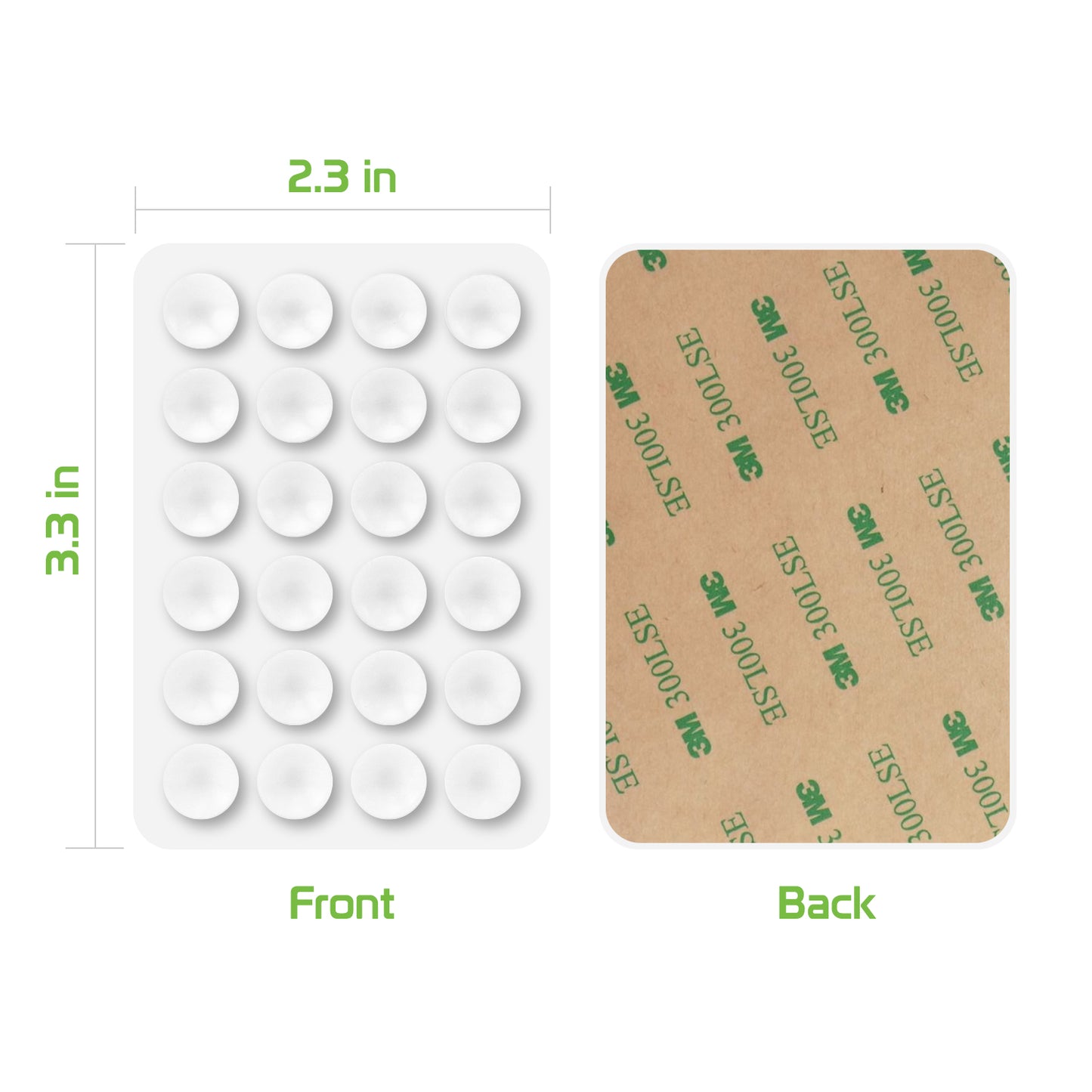 SCUPWT5 - 5 Pack Multipurpose Mini Suction Cup Mat with Strong 3M Adhesive - by Cellet - White