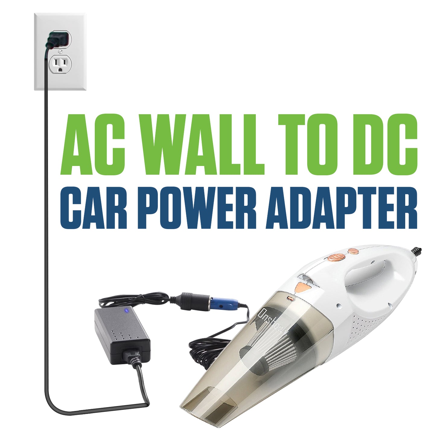 FM8500 - Cellet AC to DC Car Power Converter Adapter, 110V/120V AC Wall Outlet to 12V DC Cigarette Lighter Socket, 8.5A 102W Power Supply Adapter for Car Accessories, GPS, Phones, Dash Cams, Mini Vacuums