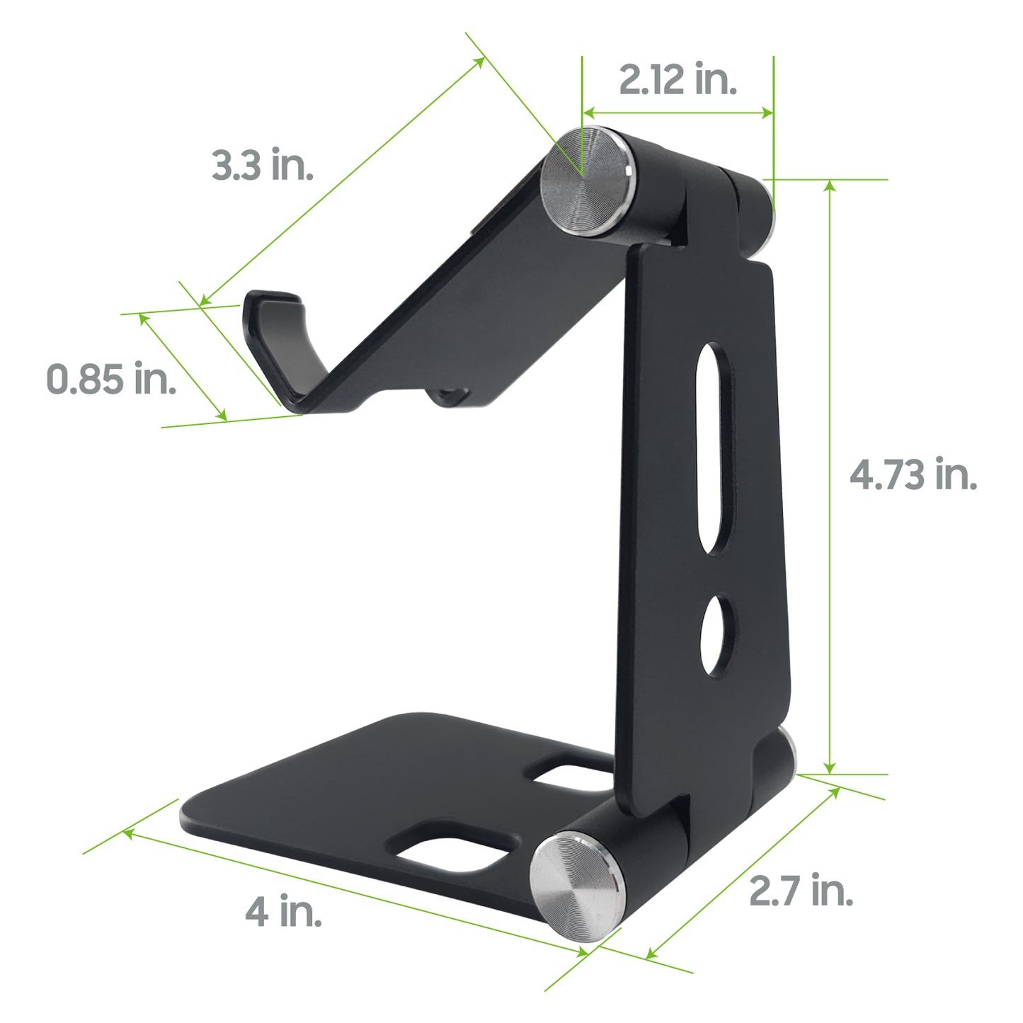 Adjustable Desktop Stand, Heavy Duty Adjustable Aluminum stand with 270 Degree Rotation for Smartphones, Tablets, iPads and Nintendo Switch – Black