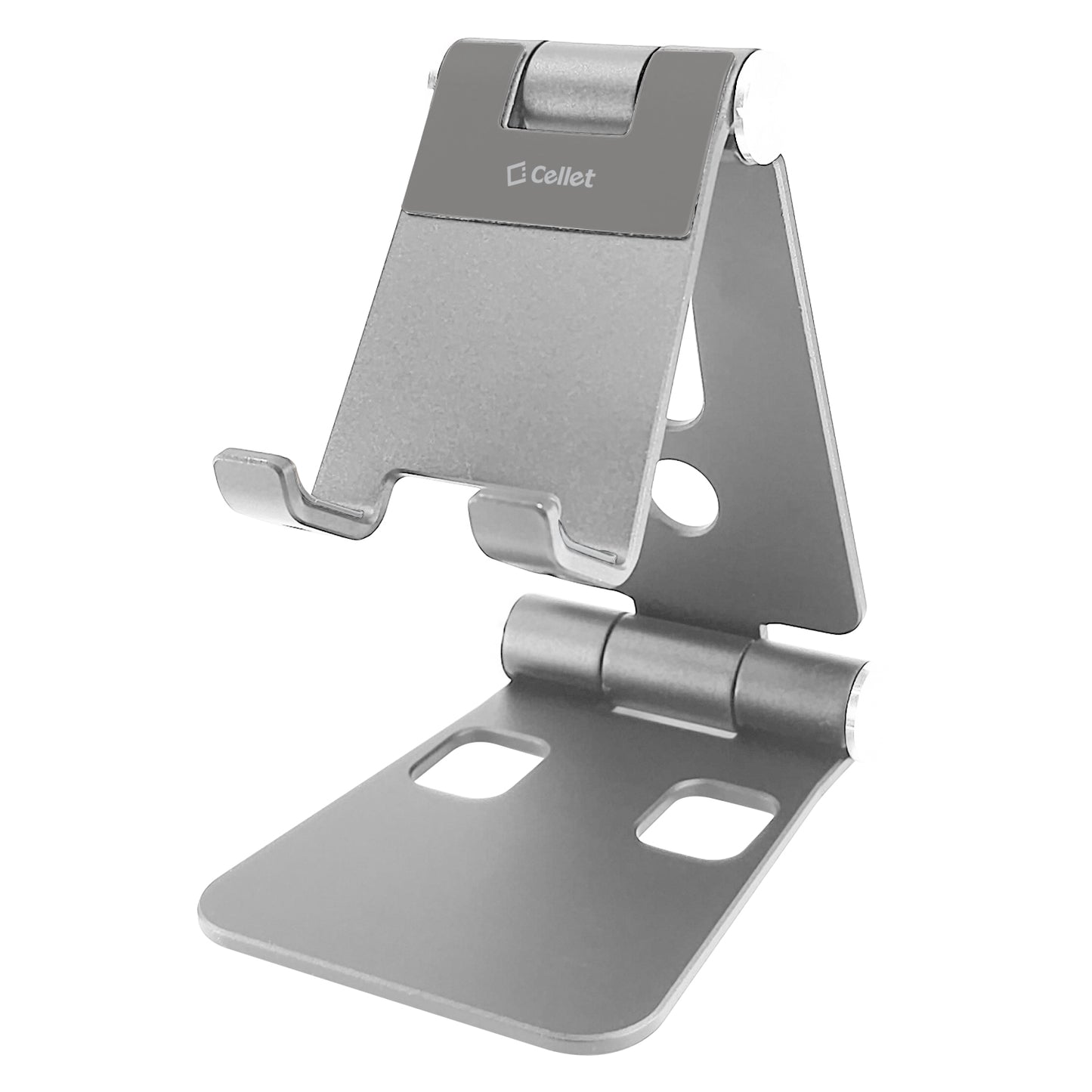 Table Desktop Phone Stand Smartphone Holder, Portable Resilient Aluminum -Silver