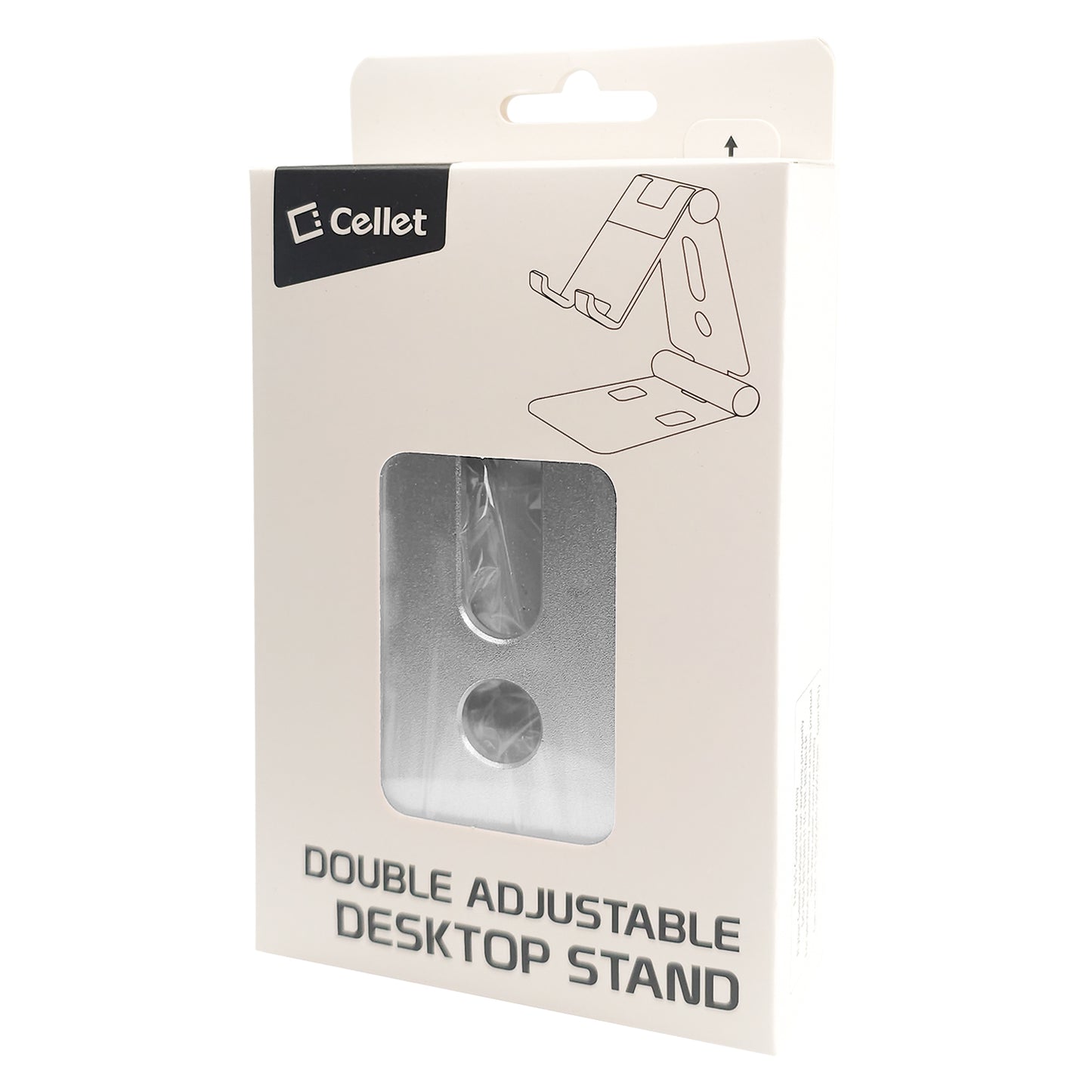 Table Desktop Phone Stand Smartphone Holder, Portable Resilient Aluminum -Silver