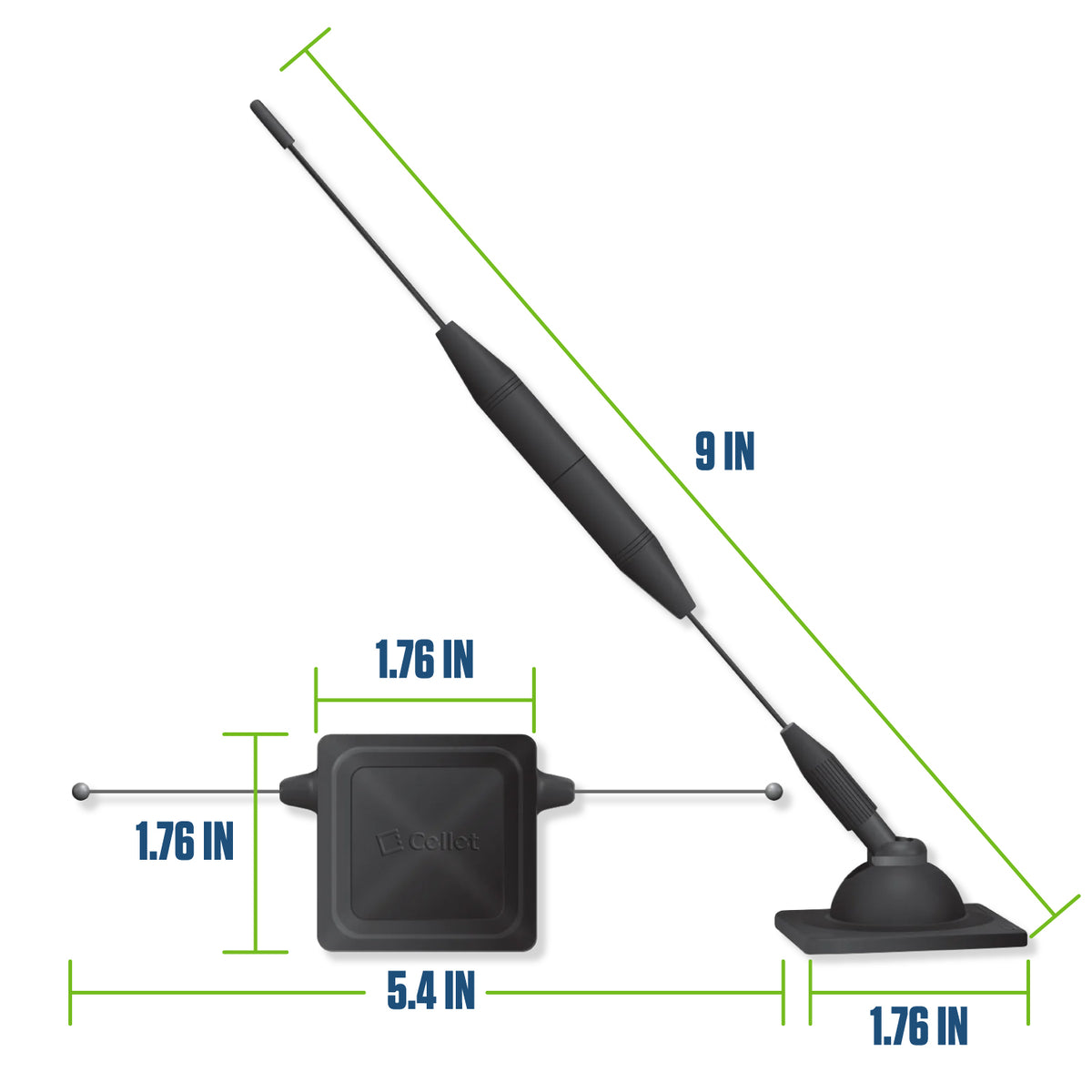 ACAR3A-AZFBA - 📡 Cellet Passive Repeater Car Antenna Signal Booster Kit for Vehicle Cell Phone Reception, Magnetic Roof Mount External Antenna with Indoor Passive Repeater Patch, No Power Required, Universal Cars Trucks SUVs RVs 🚗