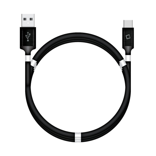 DCACOIL3BK - USB-C Charging Cable, Magnetic Self Winding, Tangle Free, USB-C to USB-A Charging and Data Cord- 3.3ft. (1m) Black