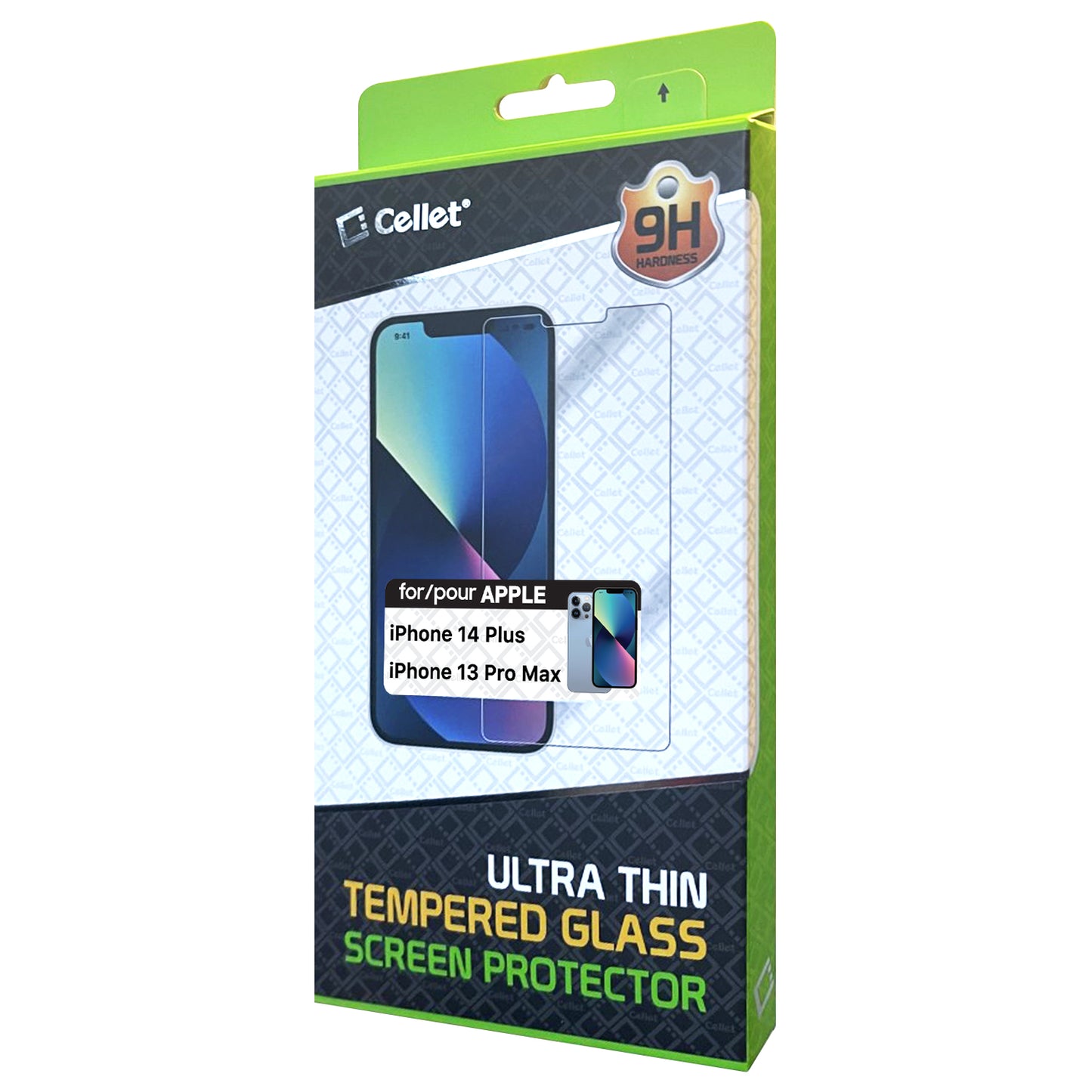 SGIPH13PM - Cellet Tempered Glass Screen Protector for iPhone 14 Plus (6.7-inch) & iPhone 13 Pro Max (6.7-inch) - 9H Hardness, Ultra-Thin HD Clarity, Anti-Scratch, Fingerprint Resistant, Bubble-Free Installation, Case-Friendly Coverage