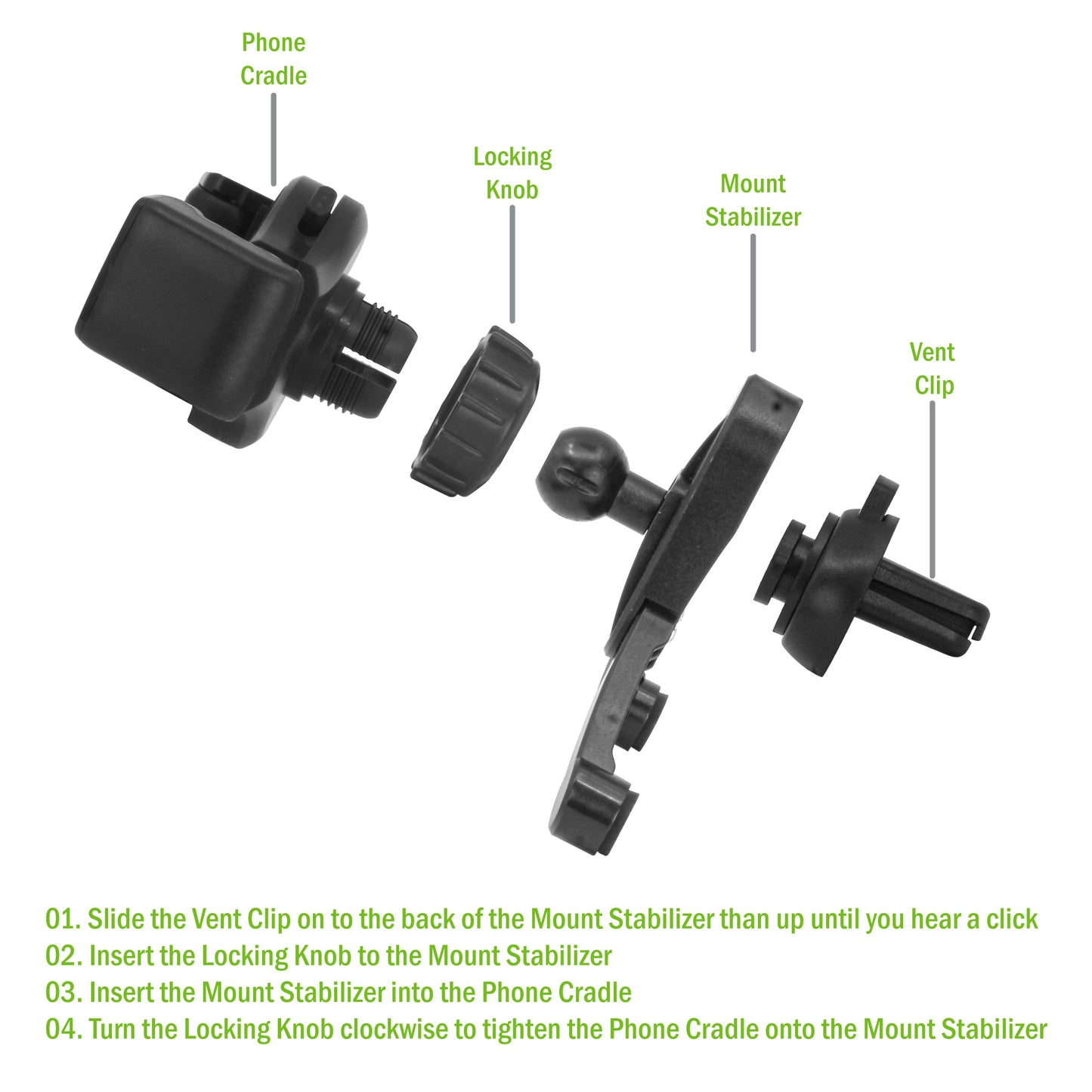 PHVENT012 - Car Air Vent Phone Mount with Stabilizer