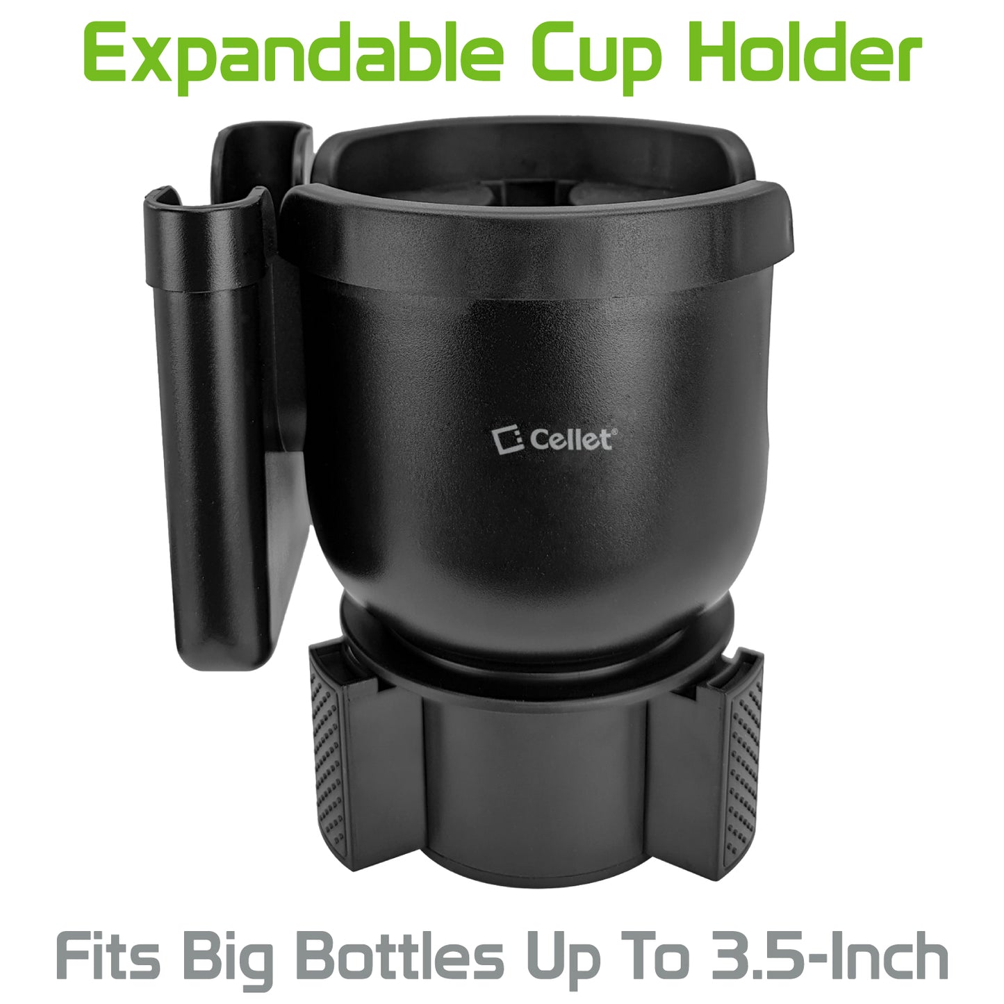 PH203CUPA - Expandable Car Cup Holder with Adjustable Base & Phone Holder, Fit Big Bottles 3.5 Inch