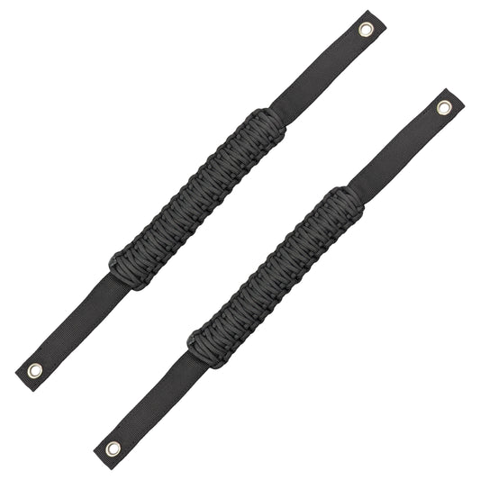STBRONC - Paracord Roll Bar Grab Handles for Ford Bronco 2021 2022 2023 2024 Accessories, Heavy Duty Interior Grip Handle, Non-Slip Grab Bar for 2/4 Door Bronco, Black Thick Paracord with Metal Buckles, 2-Pack