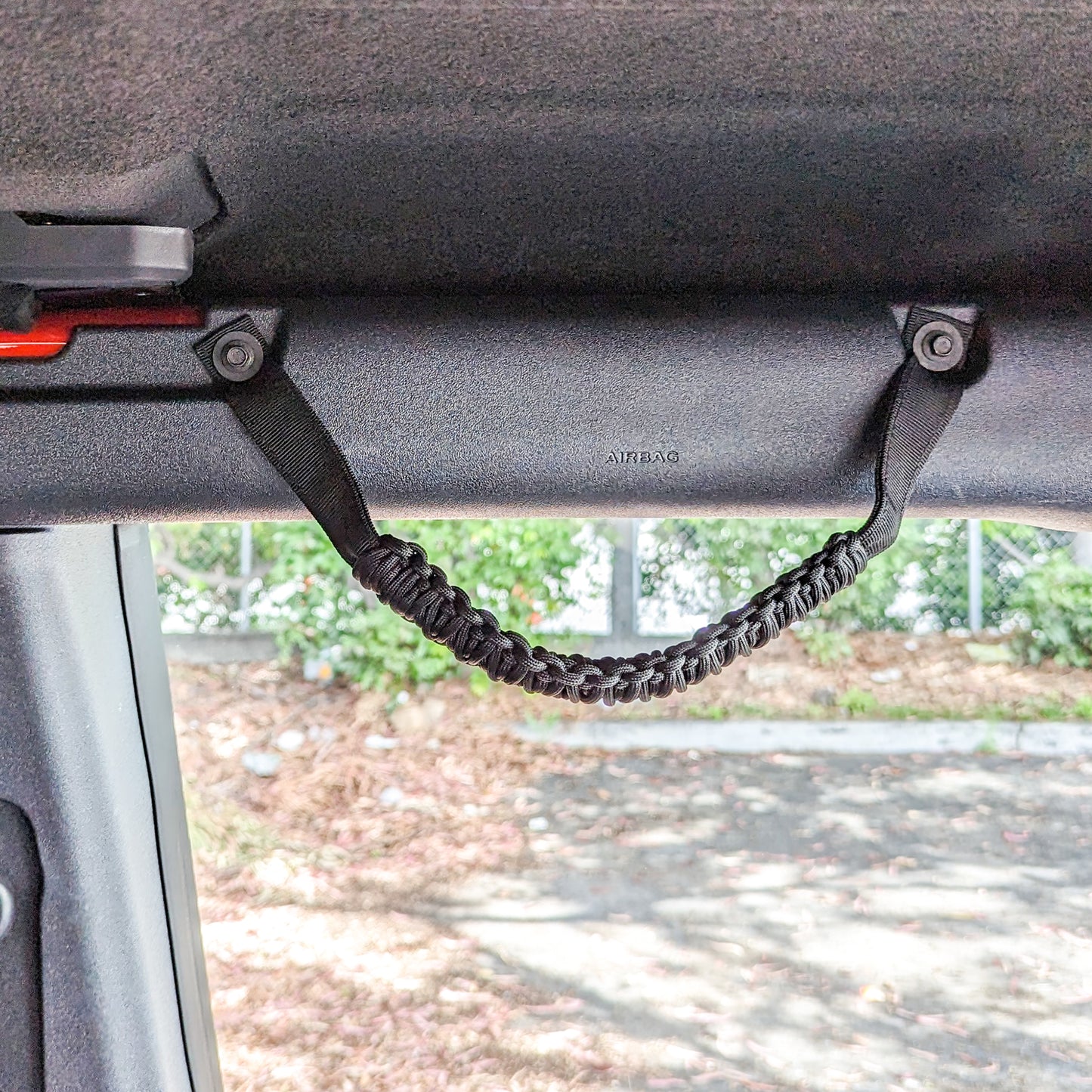 STBRONC - Paracord Roll Bar Grab Handles for Ford Bronco 2021 2022 2023 2024 Accessories, Heavy Duty Interior Grip Handle, Non-Slip Grab Bar for 2/4 Door Bronco, Black Thick Paracord with Metal Buckles, 2-Pack