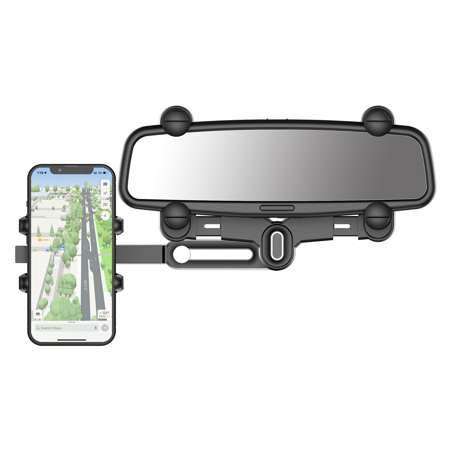 Cell Phone Rear View Mirror Phone Holder Car Mount Universal