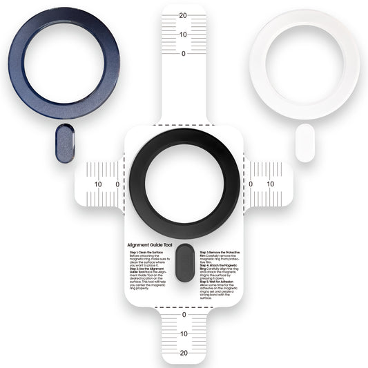 CLCMRING3 - Magnetic Adapter Ring [3 Pack] Compatible with MagSafe Charger & Wireless Charging, Universal Magnet Sticker with Alignment Guide for iPhone 15 14 13 12 Pro Max, Samsung Galaxy, Any Case - 3 Colors