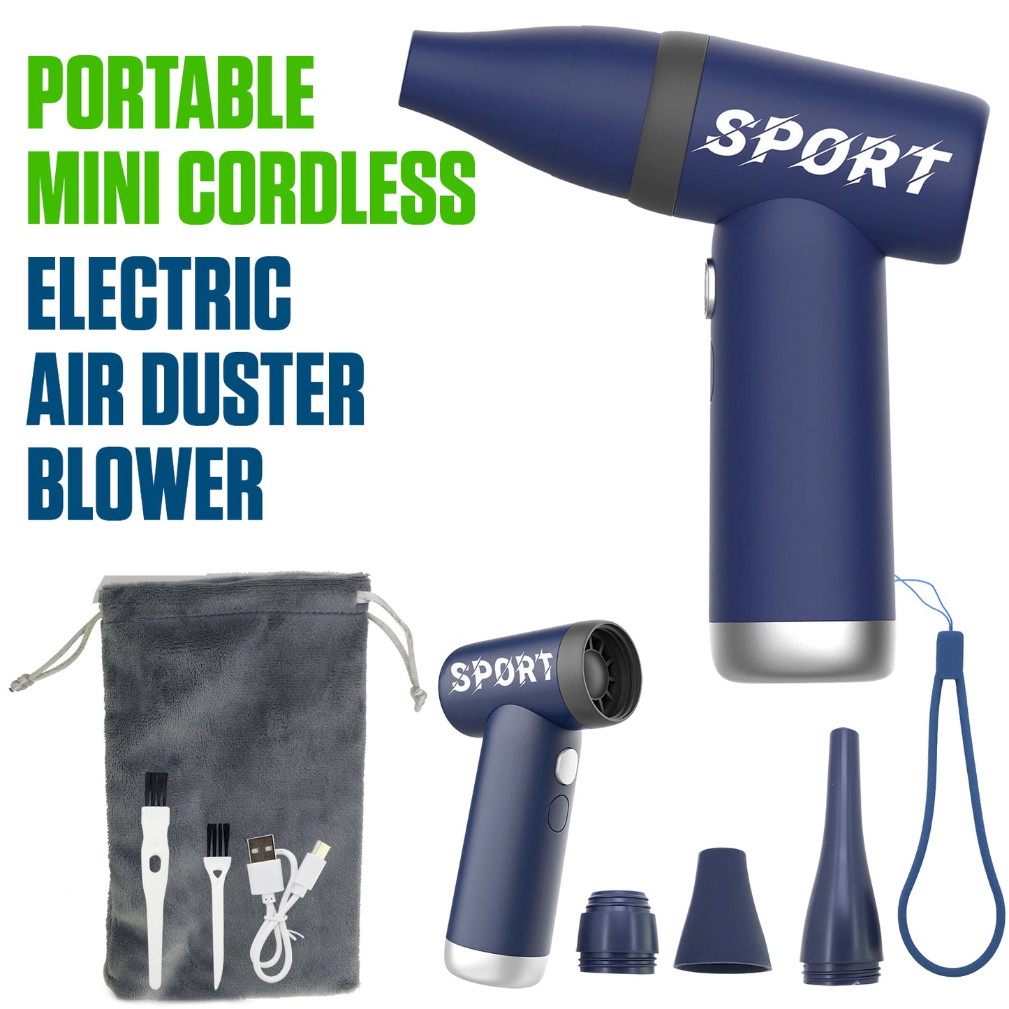 FANHISP - Mini Portable Handheld Electric Air Duster