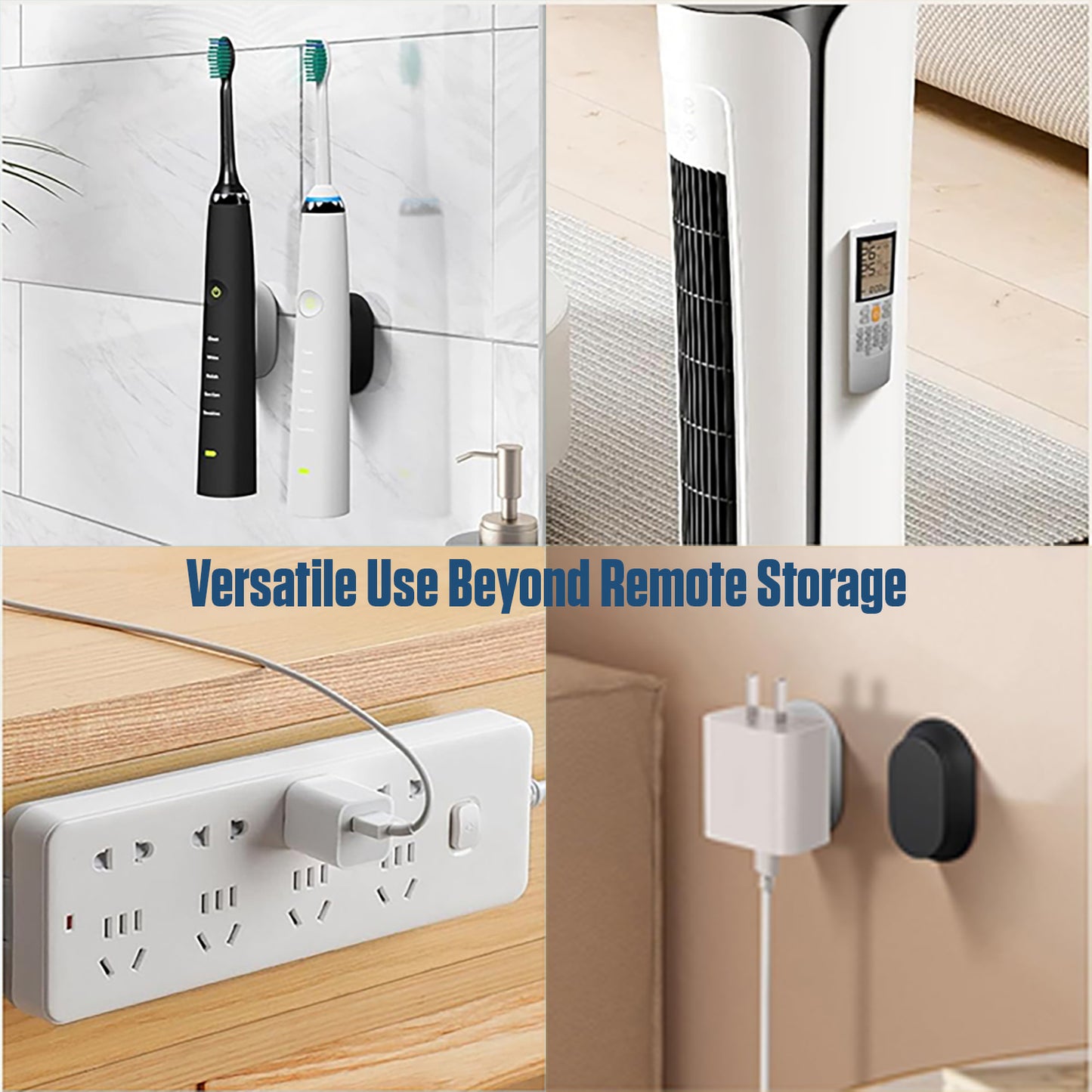 ACMR5 - Magnetic Remote Control Holder Wall Mount, 5 Pack Strong N52 Magnet Remote Organizer, Adhesive Mount for TV Remote, Air Conditioner, Fan, Game Controller & Home Gadgets – Black/Gray/White