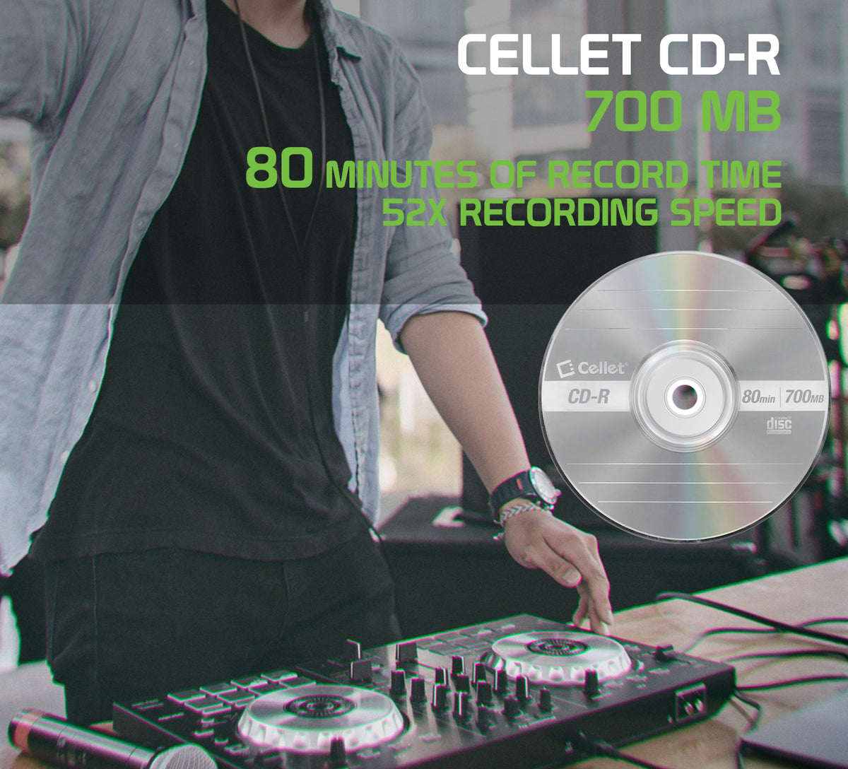 Cellet CD-R 10-Pack – 700MB 80-Minute Blank Discs, 52X Speed for Data, Music, and Photo Recording