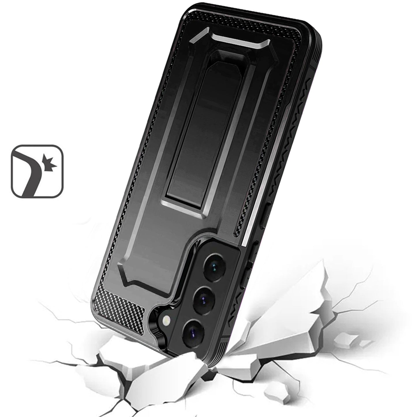 CCSAMS23IFBK - Samsung Galaxy S23 Kickstand Hybrid Case - Black