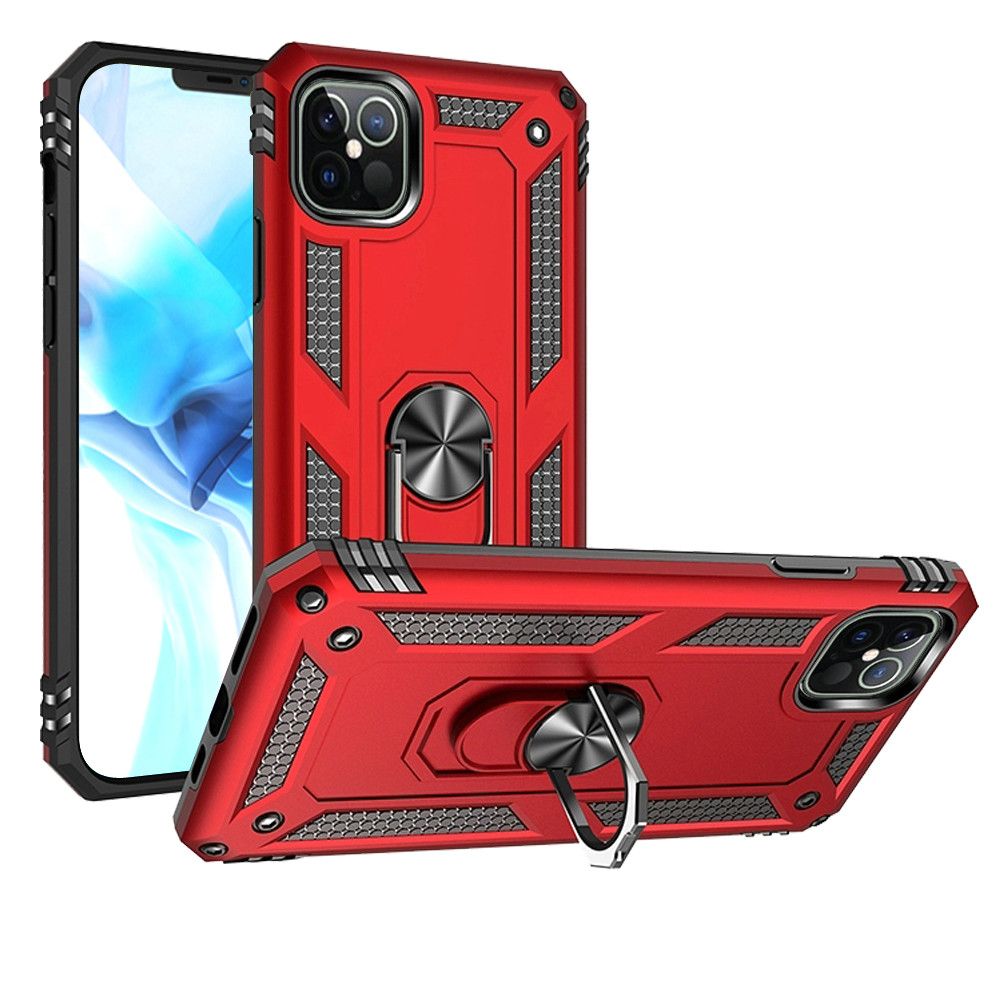 CCIPH14PROMIFRD - iPhone 14 Pro Max Ring Magnetic Kickstand Hybrid Case - Red