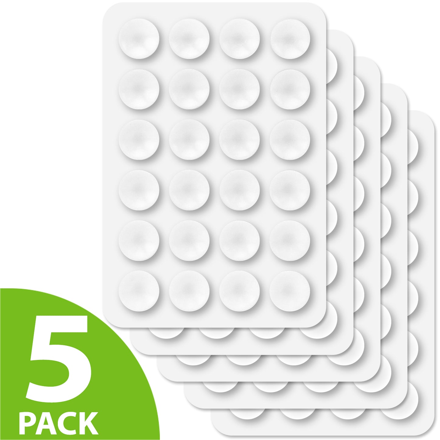 SCUPCL5 - 5 Pack Multipurpose Mini Suction Cup Mat with Strong 3M Adhesive - by Cellet - Clear