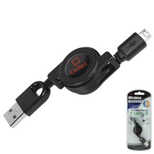 DAMICROR - Micro USB Cable, Cellet Micro USB Retractable Charger and Data Cable (USB)