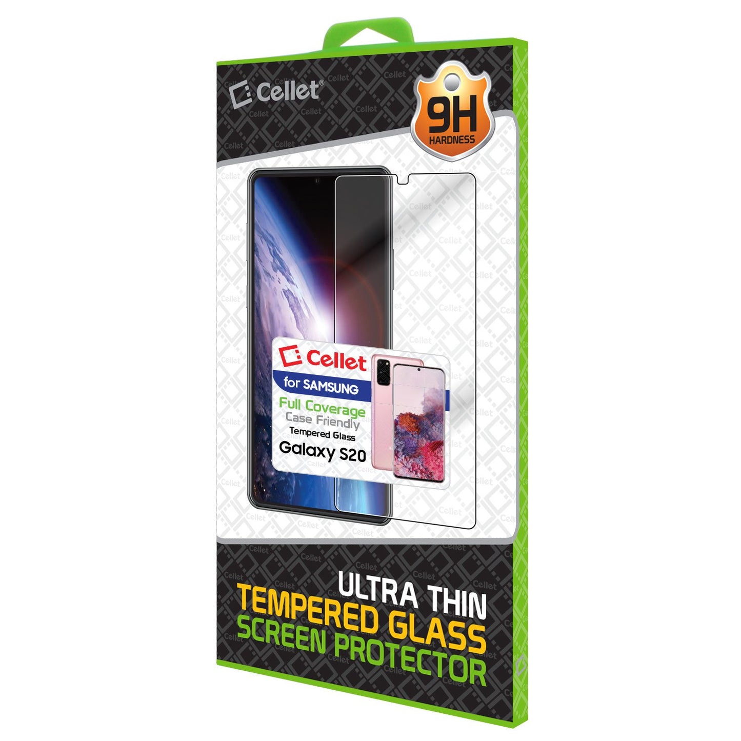 SGSAMS20F - Premium Ultra-Thin Tempered Glass Screen Protector for Samsung Galaxy S20 (0.3mm) by Cellet