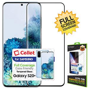 SGSAMS20PF - Premium Ultra-Thin Tempered Glass Screen Protector for Samsung Galaxy S20 Plus (0.3mm) by Cellet