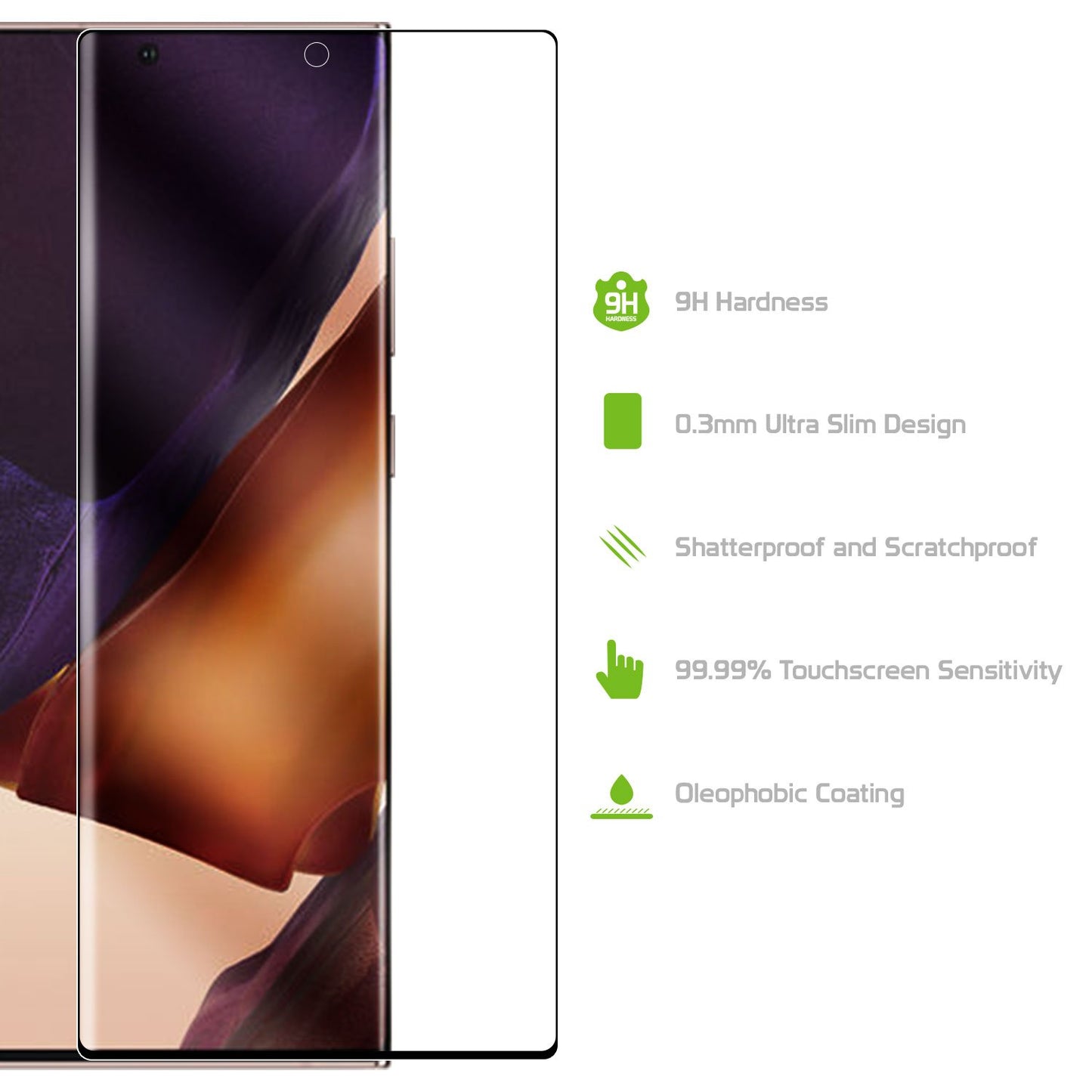 SGSAMN20UF - Samsung Galaxy Note 20 Ultra, Premium 3D Full Coverage Tempered Glass Screen Protector for Samsung Galaxy Note 20 Ultra by Cellet