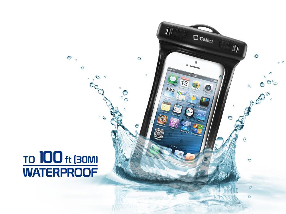 WATER5BL - Cellet Universal Waterproof Case for Apple iPhone 5 and other Similar Sized Devices &#45; Blue