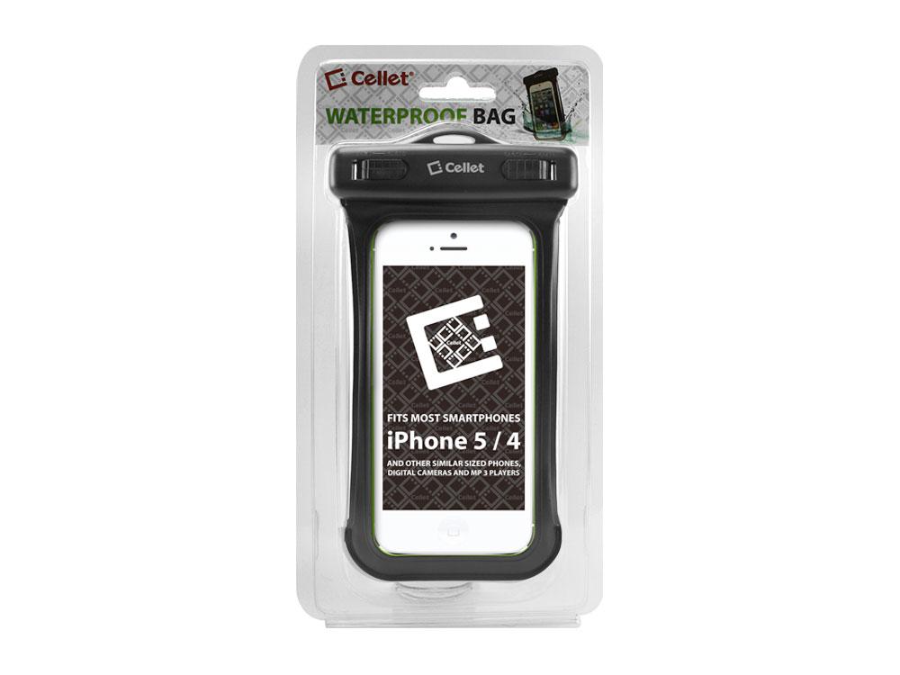 WATER5BK - Cellet Universal Waterproof Case for Apple iPhone 5 and other Similar Sized Devices &#45; Black