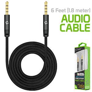 CN3535B - Cellet 3.5mm Premium Anti-Tangle Braided Aux Audio Cable for iPhones, iPods, iPads, Headphones, Smartphones for Home and Car Stereos - Black