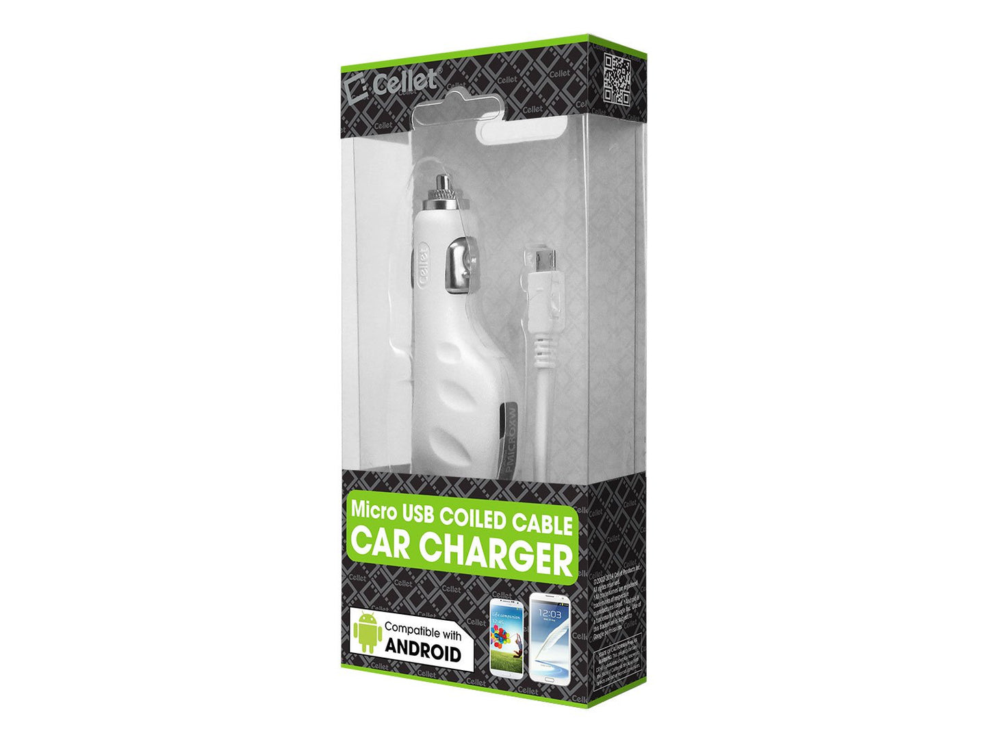 PMICROXW - Cellet White Micro USB Plug in Car Charger (800mA)