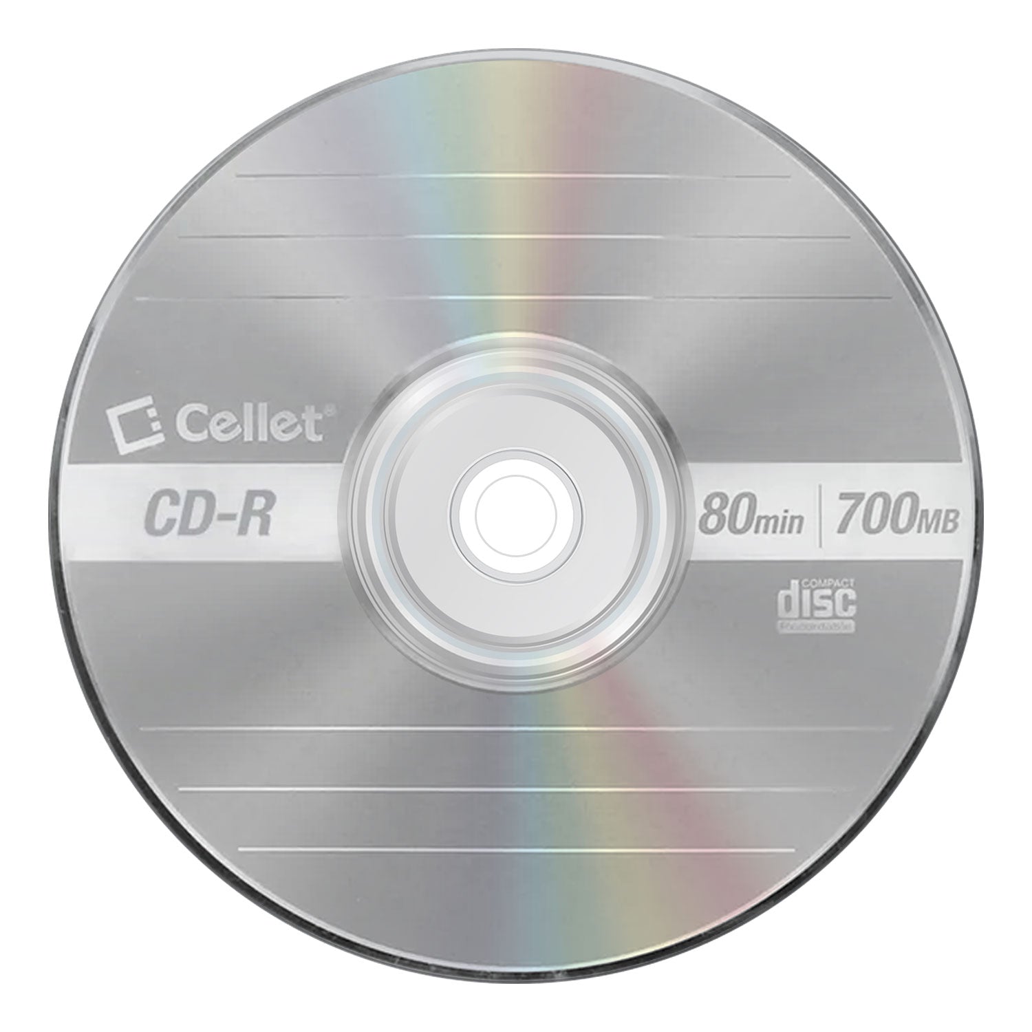 Cellet 5-Pack 700MB 80 Min for Data, Music, Photos