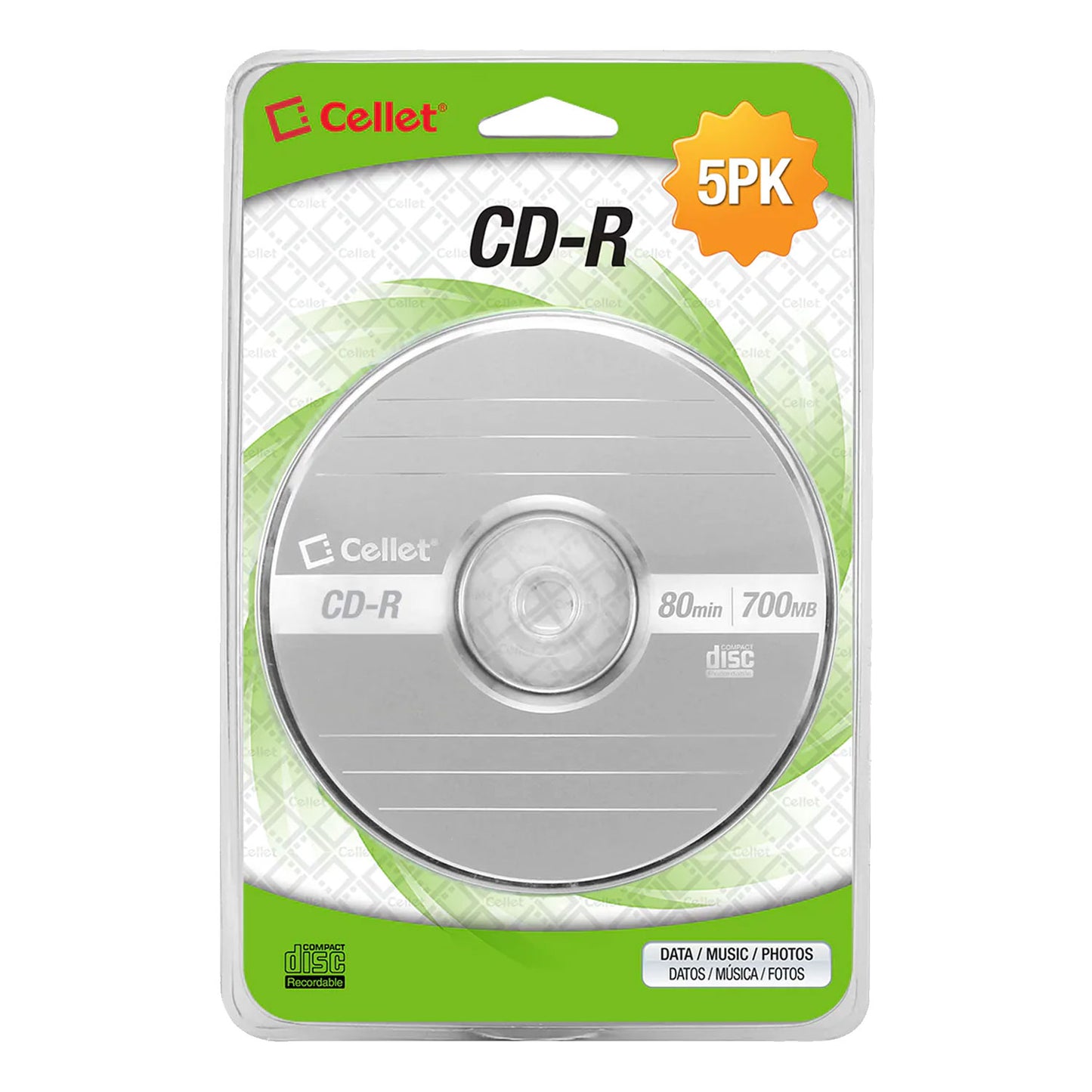 CD-R 700MB 80 Minute 52X Recordable Blank Disc - 5 PACK