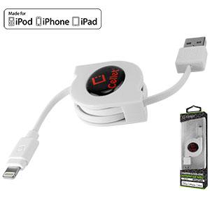 DAAPP8RWT - Retractable iPhone Lightning USB Charging Cable MFI Certified - White