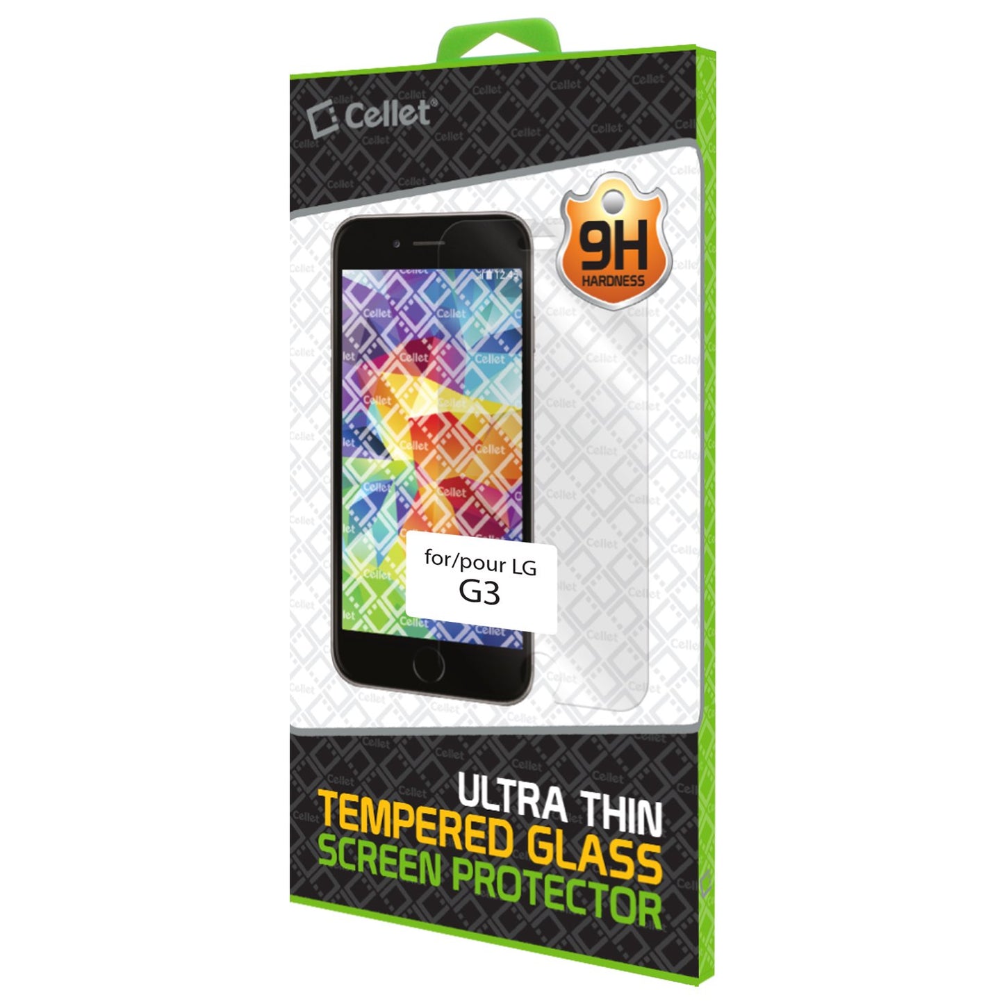 SGLGG3 - Cellet Premium 9H Tempered Glass Screen Protector for LG G3 (0.3mm)