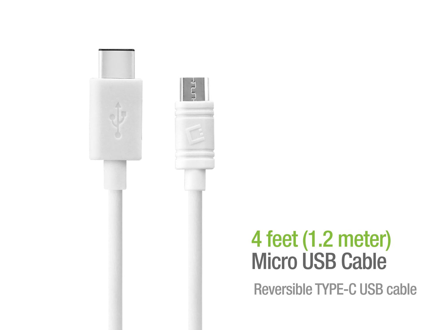 DCMICRO4WT - Cellet Micro USB to USB-C Charging Cable for Smartphones Android Phones