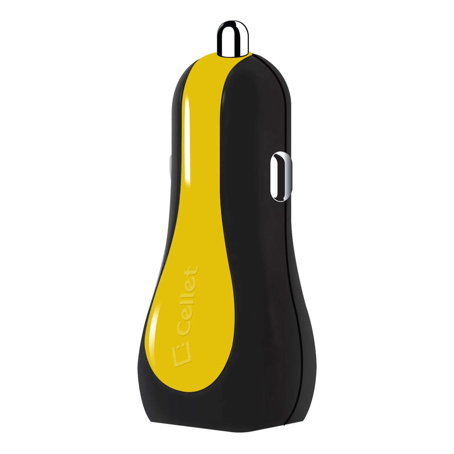 PUSBE21YL - Cellet Prism Rapid Charge 12W 2.4A Dual USB Car Charger for Android and Apple Devices - Yellow
