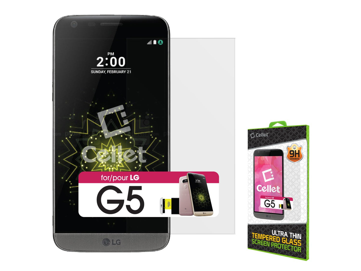 SGLGG5 - Cellet Premium Tempered Glass Screen Protector for LG G5 (0.3mm)