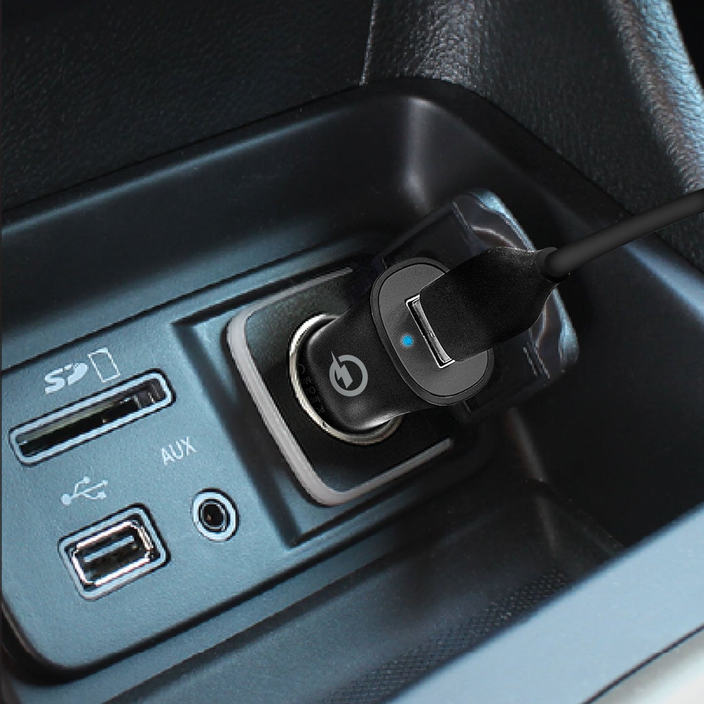 PQC30BK - Ultra Compact 3.0 Quick Charge USB Car Charger - Black