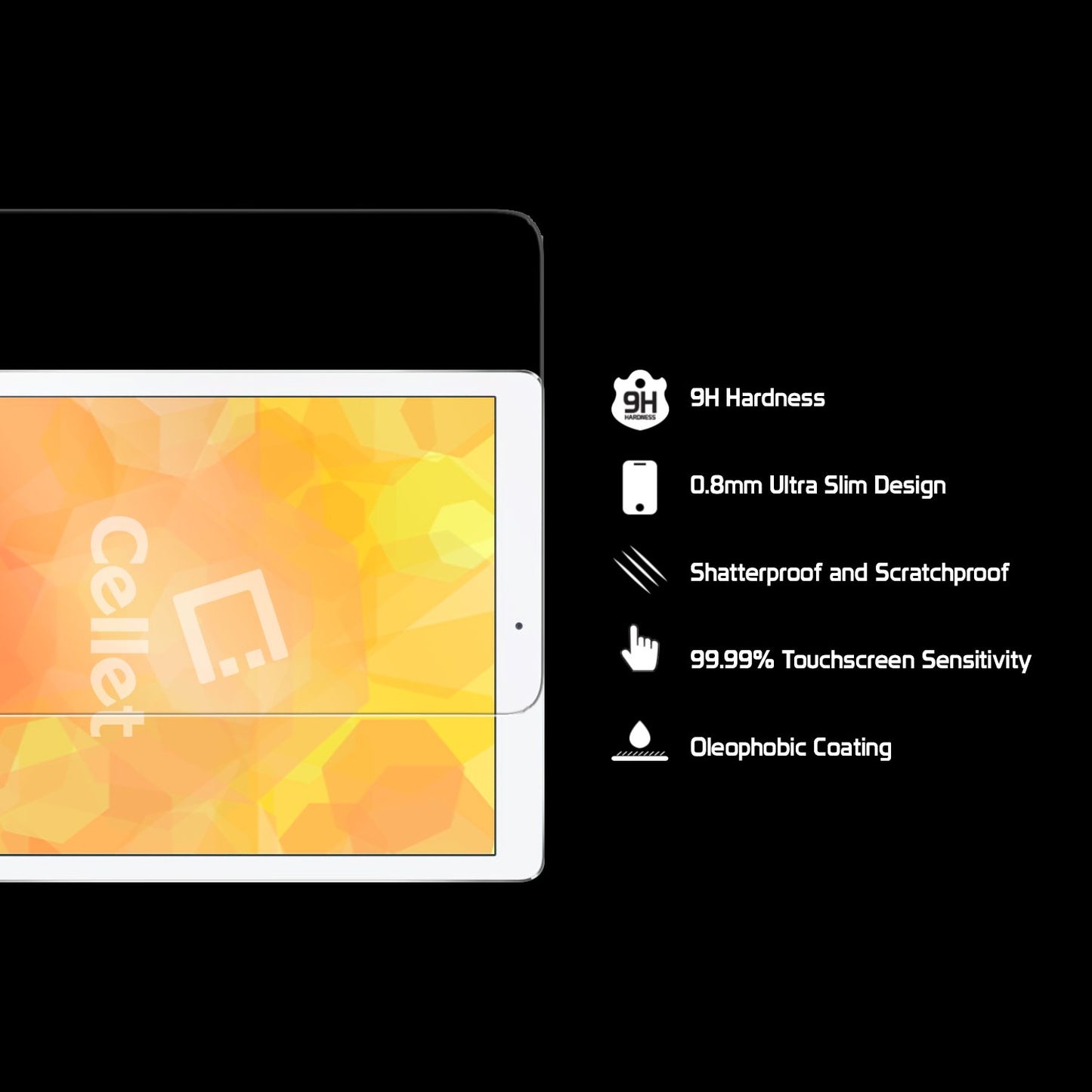SGIPHMINI4 - iPad Mini 4 Tempered Glass Screen Protector, Cellet Premium Tempered Glass Screen Protector for iPad Mini 4
