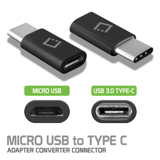 CNMICCBK - Cellet Micro USB to USB-C Adapter Converter Connector - Black