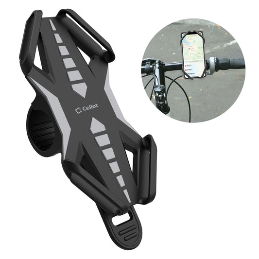 PHBIKEGY - Bike Phone Mount, Universal Bicycle Holder Mount for Apple iPhone X, 8 Plus, 8, Samsung Galaxy Note 8 and More by Cellet – Gray